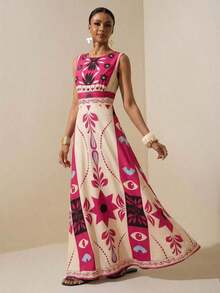 Women Midi Dresses - 紫紅色 - 查看 4
