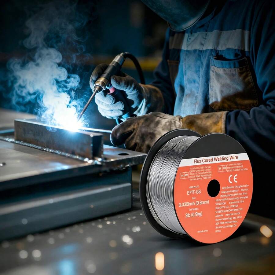 Flux Core MIG Welding Wire, E71T-GS 0.035-Inch 2 LBS, Gasless Mild Steel Welding Wire With Low Spatter For All Position Arc Welding, Self-Shielded For Outdoor Use (Pack Of 3 Rolls) - E71T-GS 0.035-inch 2 LBS, 3 Rolls - 查看 1