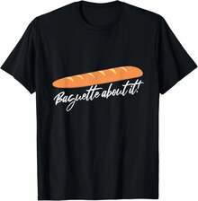 ¡Baguette, a por ello! Camiseta de baguette francesa, unisex, en negro y blanco, ideal para regalo. - Negro - Ver 4