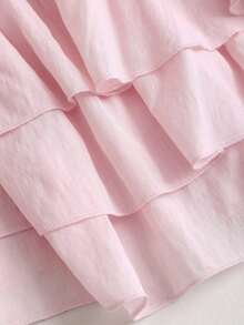 Vestido mini con espalda descubierta, estilo sexy y picante, de cuello halter, adecuado para citas, vacaciones y verano - Rosa - Ver 6