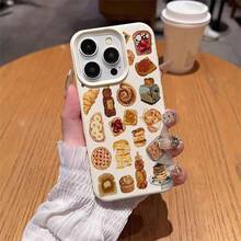 Phone Case: Collection Of Patterns With Hand-Drawn Food Illustrations, Compatible With IPhone 16 Pro Max/15 Pro Max/14/16 Plus/15/13 Pro/12/11, Simple, Fashionable, Drop-Proof, And Aesthetically  TPU Protective Case - أبيض - مشاهدة 7
