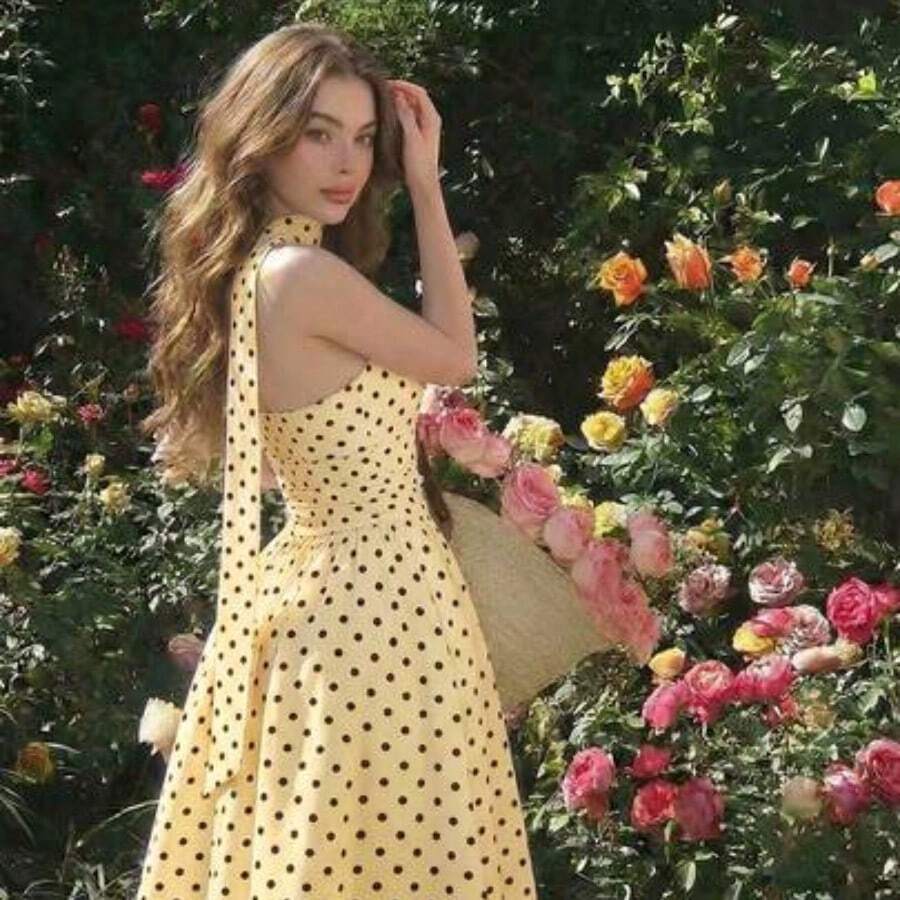 Women Long Dresses - Goose Yellow - View 1