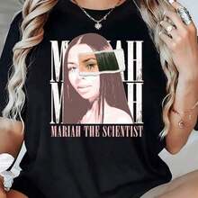1 Piece Women's Vintage Music Inspired Portrait Graphic Print T-Shirt, Casual Loose Fit, 100% Cotton, Crew Neck. - 黑色3 - 查看 7