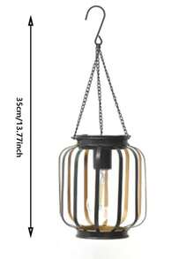 1pc Outdoor Hanging LED Light, Warm Light, Suitable For Porch, Garden And Outdoor Decor, Solar Powered, Ni-MH Battery, 600mAh Capacity, Outdoor Lighting | Retro Lantern | Solar Light, Outdoor Decor - Multicolor - View 7