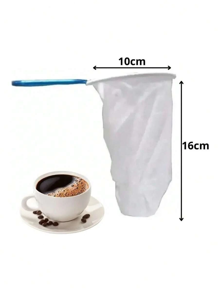 Kit 2 Coador De Pano Para Café Pequeno Reutilizável - Branco - Visão 1