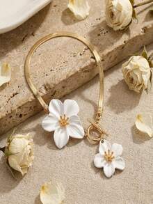1pc Fashionable Exquisite Lucky Four-Leaf Clover Hollow Design Women's Anklet, Suitable For Beach Vacation Wear, Perfect Gift For Friends - Multicolor - View 2