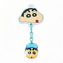 MINISO Crayon Shin-Chan Keychain, Cartoon Bag Accessory With Funny Expressions, Cute Decorative Keychain, Lightweight And Durable, Multiple Colors For Daily Use, Various Styles Available - Baby Blue - View 6