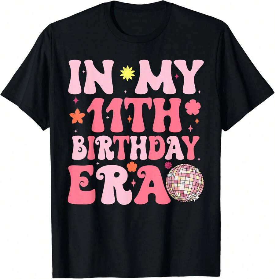 En mi era del 11º cumpleaños: Camiseta para niño o niña de 11 años. - Negro - Ver 1