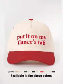 1件戶外刺繡雙排「Put It On My Fiance's Tab」拼色棒球帽，可調節防曬休閒帽，適合春秋旅行，時尚百搭遮陽帽，Y2K風格青年男士帽 - 棒球帽 - 查看 15