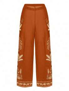 Swim Oasis Traje de baño de una pieza sexy con estampado floral para mujer, adecuado para la playa, citas, fiestas, primavera/verano, resort de moda de alta gama - Naranja - Ver 5