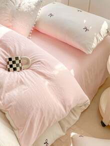2pcs Polyester Printed Pillowcase Set, Dorm Bedding, Dorm Decor, Home Bedroom, Suitable For All Seasons, Soft And Breathable Bedroom Bedding (Inner Core Not Included) - Multicolor - View 2