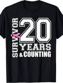 T-Shirt For Women Breast Cancer Survivors (5 Years Disease-Free) Breathable And Comfortable - 黑色 9 - 查看 6