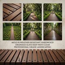 Durable And Adaptable Wooden Lawn Garden Paths In Any Scene, Available In Two Sizes -6FT(72in) , With Sturdy Landscape Boundaries Suitable For Paths, Flower Beds, Gardens, And Greenhouses - 72英吋 - 查看 2