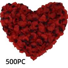 Pétalos de rosa rojo oscuro artificiales, para propuesta romántica, niña de las flores, decoración central, fiesta de ducha, rosa, rosa decorativa, estilo de decoración, decoración de fiesta y días festivos, decoración del Día de San Valentín, regalo de decoración del Día de San Valentín y Día de la Madre - Rojo oscuro - Ver 6