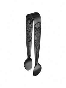 1pc Stainless Steel Vintage Rose Pattern Sugar Cube Tongs, Ice Bucket Tongs - View 9