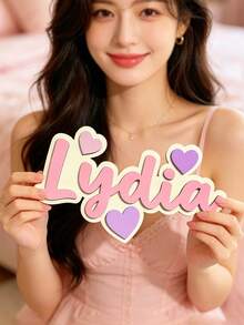 Personalized Heart-Shaped Wooden Door Sign: Customized Name And Number Plaque, Handcrafted From Premium Natural Wood With Multiple Color Options. For Apartments, Bedrooms, Offices, Hotels, Gardens And Other Spaces, Housewarming Gift - Multicolor - View 5