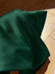 Top tipo tirantes para mujer sin espalda con lazo en color marrón chocolate satinado - Verde Oscuro - Ver 6