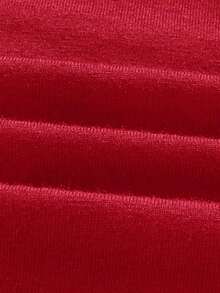 Camiseta De Manga Corta Para Mujer Con Estampado De Letras - Rojo - Ver 6