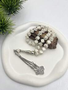 1 bộ 33 hạt chuỗi cầu nguyện Hồi giáo hình vuông màu ngọc lam, chuỗi hạt cầu nguyện dùng trong thờ cúng. - Nhiều màu - Xem 7