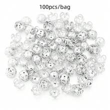100 hạt trang trí hình hoa bằng sắt, mặt dây chuyền, phụ kiện làm trang sức cho nữ, vòng cổ, vòng tay, bông tai, đồ trang sức tự làm thời trang và thanh lịch. - Hạt đệm hình hoa - Xem 11