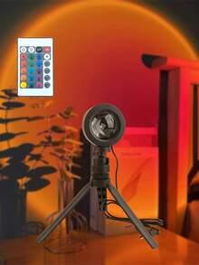 1 Set Of 16 Color LED Sunset Light Projector, With Remote Control Sunset Projection Light Rotating 180 °, Sunset Atmosphere Light, Indoor Festival Decoration Light, Suitable For Bedroom, Room, Home Decoration, Living Room, Festival Decoration, Party - Multicolor - View 14
