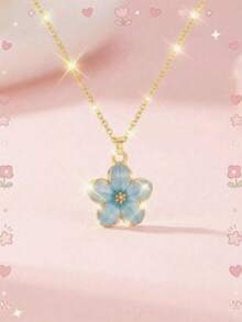 1pc Bohemian Style Floral Necklace, Nature-Inspired Jewelry For Girls - one-size - View 6