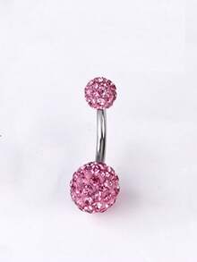1pc Skin-Friendly Hypoallergenic 5A Zirconia Titanium Steel Navel Piercing Ring, Sparkling Zirconia Mud Ball Navel Ring, Heart Shaped Navel Stud, Colorful Zirconia Unisex Body Piercing Jewelry - Heart-shaped Belly Button Ring - View 23