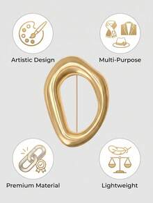 Broches geométricos de acero inoxidable de lujo - Alfileres elegantes y creativos para mujeres y unisex, accesorios de joyería casual para fiestas / regalos para amigos, insignias decorativas - Combinación de acero inoxidable - Ver 2