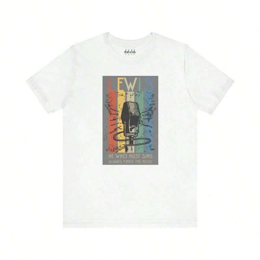 Lewis Capaldi Retro Poster T-Shirt – Exclusive Fan Design. Suitable As A Gift. Women's T-Shirt. Elegant Blouses. Boho Chic. Soft, Breathable, And Comfortable Women's Top, Ideal For Spring, Summer, And Autumn, Perfect For Vacations, Travel, And Everyday Wear. - 白色 6 - 查看 1