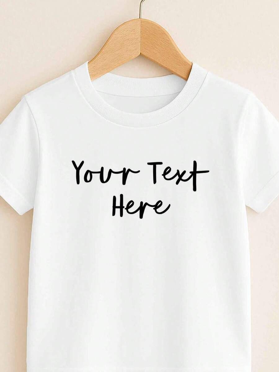 Camiseta de Algodón Personalizada para Niños: Regalo Infantil con Texto Personalizado, Camisetas de Cuello Redondo Versátiles para Uso Diario, Camisetas de Algodón Suaves y Transpirables, Ropa Casual de Corte Relajado para Niñas, Ropa Casual Elegante y Sencilla para Deportes al Aire Libre, Camisetas de Moda Fáciles de Combinar, Ropa Universal para Viajes, Fiestas y Ocio para Damas. - Blanco - Ver 1