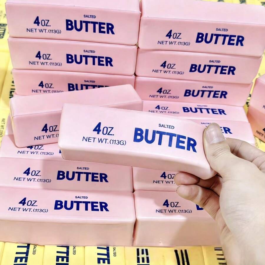 1个奶油草莓棒,超柔软,慢回弹,玩具,人造面包,减压玩具,仿真食物,慢回弹,面包玩具,柔软光滑的蛋糕模型,减压玩具,派对玩具,适合成人 - 彩色 - 查看 1