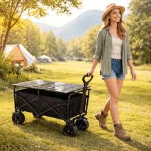 Extra Large Tank Wheel Hand Truck With Table Top, Suitable For Camping, Fishing, Hauling, Outdoor Picnic, Foldable Utility Cart - View 7