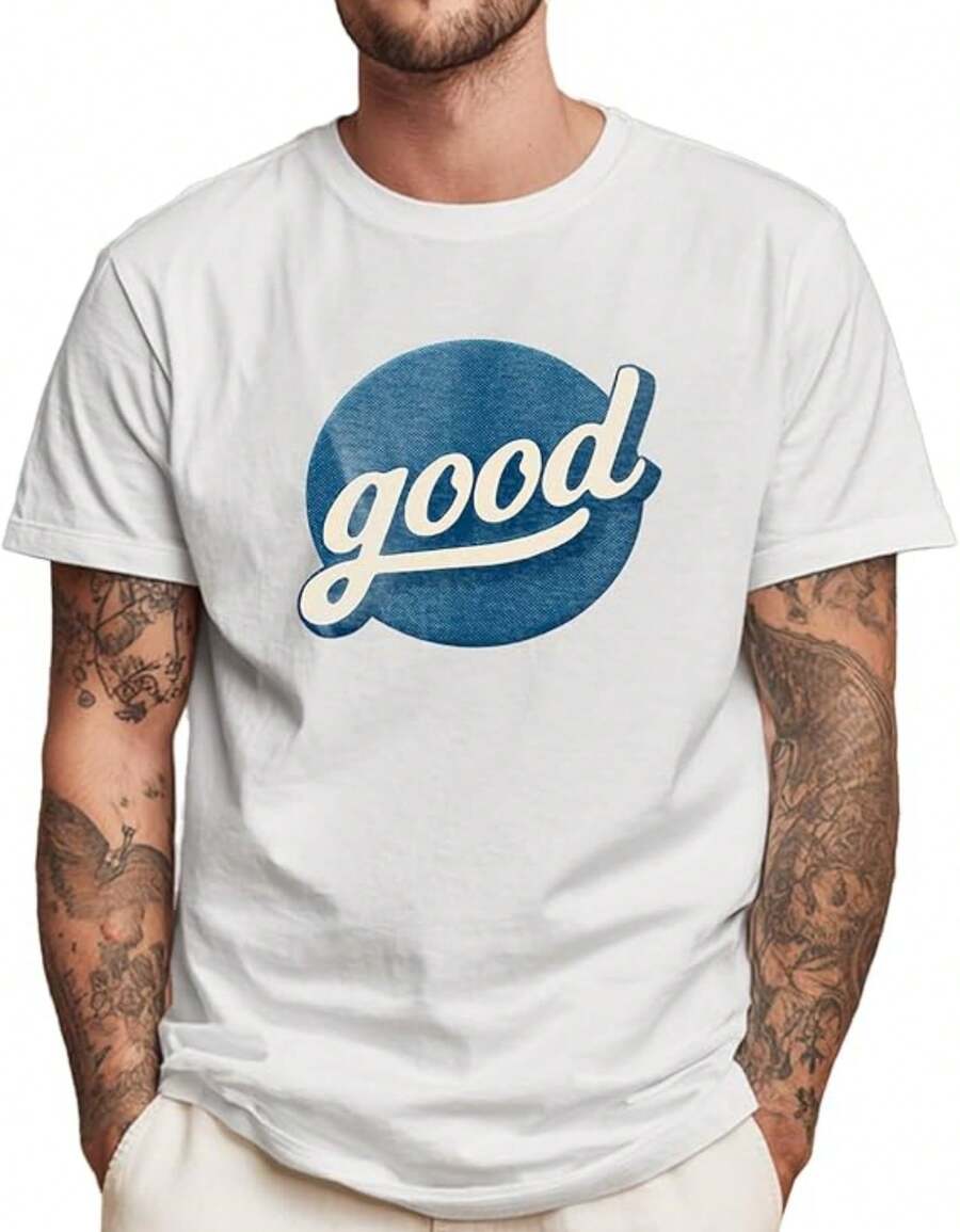 Camisetas gráficas de algodón liso para hombre, manga corta, cuello redondo, estilo retro de los 90, Y2K, 2026, transpirables, ideales para el gimnasio o para el verano. - Blanco - Ver 1