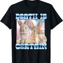 La Muerte Es Segura Cringe Bunny Camiseta Divertida, Extrañamente Específica, con Meme Dank.jpg - Negro - Ver 6