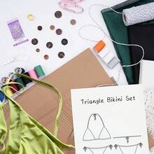 Triangle Bikini Set Sewing Pattern, Physical Kraft Paper Template And Paper Instructions, 15 Inclusive Sizes (US 2-30/EU 32-60), Simple DIY Two Pieces Swimsuit Template Suitable For Summer Beach Vacation, Pool Party And Holiday Wear, DIY Spaghetti Strap Swimsuit Template | Handmade Project For Honeymoon And Bachelorette Party - A - View 7