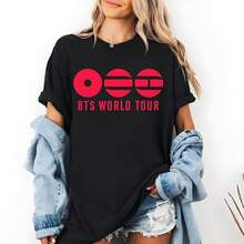 Minimal BT:S World Tour Logo Concert T-Shirt, BT:S 2026 - Black - View 1