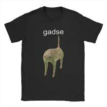 Camisetas Vintage con Meme de Gato Gadse para Hombre, Cuello Redondo, 100% Algodón, Camisetas Divertidas, Manga Corta, Tallas Grandes - Negro - Ver 5