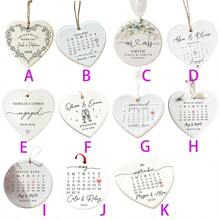 Engagement Gift - Customized Ceramic Heart-Shaped Memorabilia, Can Be Engraved With Engagement Date And Names, Romantic Ceramic Decorative Gift, Warm Anniversary Gift For Engaged Couples - C-wedding Ceramic Commemorative Ornament - View 4
