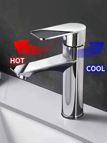 Modern Single Hole Bathroom Faucet, Stainless Steel Single Handle Mixer Tap With Tilted Spout Design, Stable Water Flow, Ceramic Cartridge, Rust-Resistant Finish, Ideal For Bathroom, Kitchen, Vanity, Powder Room, Essential Modern Bathroom Accessory, Great Gift And Home Renovation Choice - Multicolor - View 8