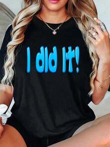 Temporada de Graduación: ¡Lo Logré! - Camiseta de Graduación para Graduados y Padres Orgullosos, Camiseta Estampada de Cuello Redondo, Top Casual de Manga Corta - Negro - Ver 6