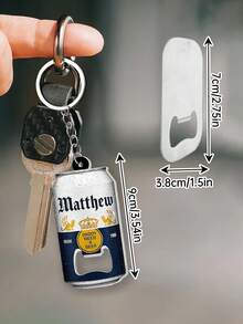 1pc Abridor de garrafa de cerveja personalizado com chaveiro, chaveiro de acrílico personalizado como presente para o pai, presente do Dia do Pai, ideia de presente para amantes de cerveja, abridor de cerveja para churrasco/festa no quintal, presente divertido para homens, amigos, pai, lembrança em forma de lata de cerveja - Multicolorido - Ver 3