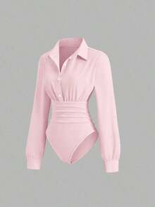 Mono de mujer nuevo, retro y sexy, ajustado y estilizador, elegante y de alta gama, cómodo y versátil, mono blanco de moda para banquetes - Rosa - Ver 8