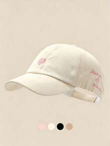 1 pieza Gorra de béisbol con agujero para coleta y bordado de corazón para mujer, sombrero multifuncional para el sol para verano, actividades al aire libre, vacaciones, viajes, accesorios de vestir y regalos, playa, festival - Multicolor - Ver 14
