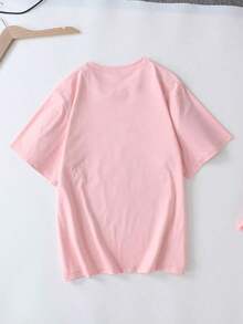 Plus Size Women's Casual Cat Print T-Shirt, Suitable For Everyday Wear, Outings, Vacations, Summer, Beach Parties, Music Festivals, Holidays And Other Events. Color: Black - 羅莎 - 查看 3