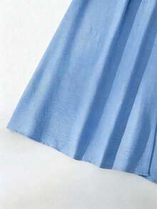 Vestido midi ajustado con botones, cintura ceñida, cuello de solapa, elegante y vintage, en color albaricoque/negro, de tela de calidad, adecuado para primavera/verano y uso diario - Multicolor 5 - Ver 6
