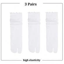 1/3 Pairs Summer Thin Women's Toe Separator Socks, Lace Trim Toe Socks, Suitable For Pig Nose Shoes, No Heel Design - Multicolor - View 21