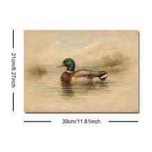 1pc Framed/Unframed Vintage Duck Depression Rural Style Canvas Poster Vintage Farm Animal Country Style Wall Art Print For Entryway, Apartment, Living Room, Bedroom, Modern Home Decor Vintage Painting - A - View 10