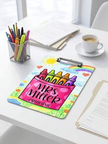 1pc Customized Personalized Teacher Name Clipboard, Colorful Pencil Teacher Clipboard With Metal Clip, Teacher's Day Gift, End Of School Year Souvenir, Back To School, Classroom Desk Decor - Multicolor - View 6