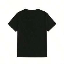 Camiseta Casual de Verano para Hombre con Estampado de Letras "" - Negra, Manga Corta, Cuello Redondo, Tela Ligera y Transpirable, Camiseta para Uso Diario| Impresión de Letras en Negrita| Ajuste Cómodo, Camiseta de Hombre Talla XXXXL, Camiseta para Hombre, Camiseta para Hombres - Negro - Ver 3