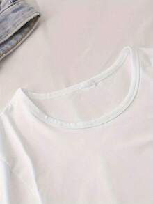 Camiseta de manga corta con cuello redondo para mujer, estampado de fútbol de la Eurocopa, top deportivo casual y versátil para mujer, suave y con caída, adecuada para uso diario, oficina, escuela, vacaciones, camping, de estilo versátil, que hace que tu verano sea más vibrante y colorido. - Blanco - Ver 5